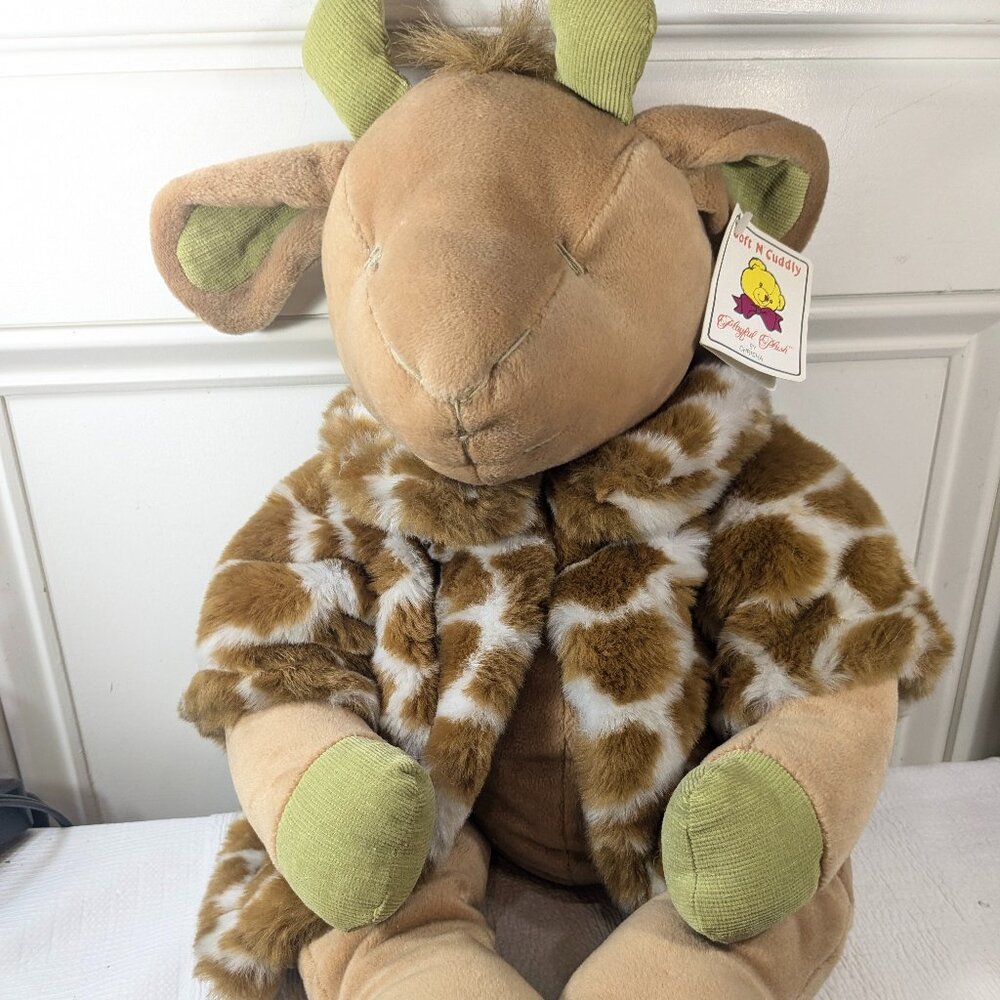 Vintage Chrisha Playful Plush Giraffe large‎ stuffed animal fur coat 1988 w/ tag
